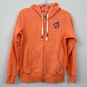 Peloton Dreamsicle Orange Full Zip Jacket with hood, size M